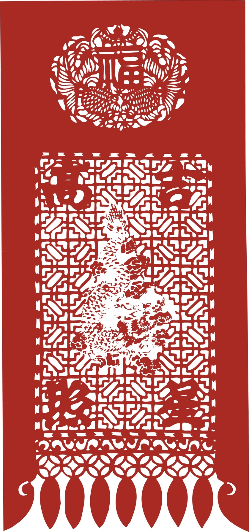 中国风中式传统喜庆民俗人物动物窗花剪纸插画边框AI矢量PNG素材【1953】